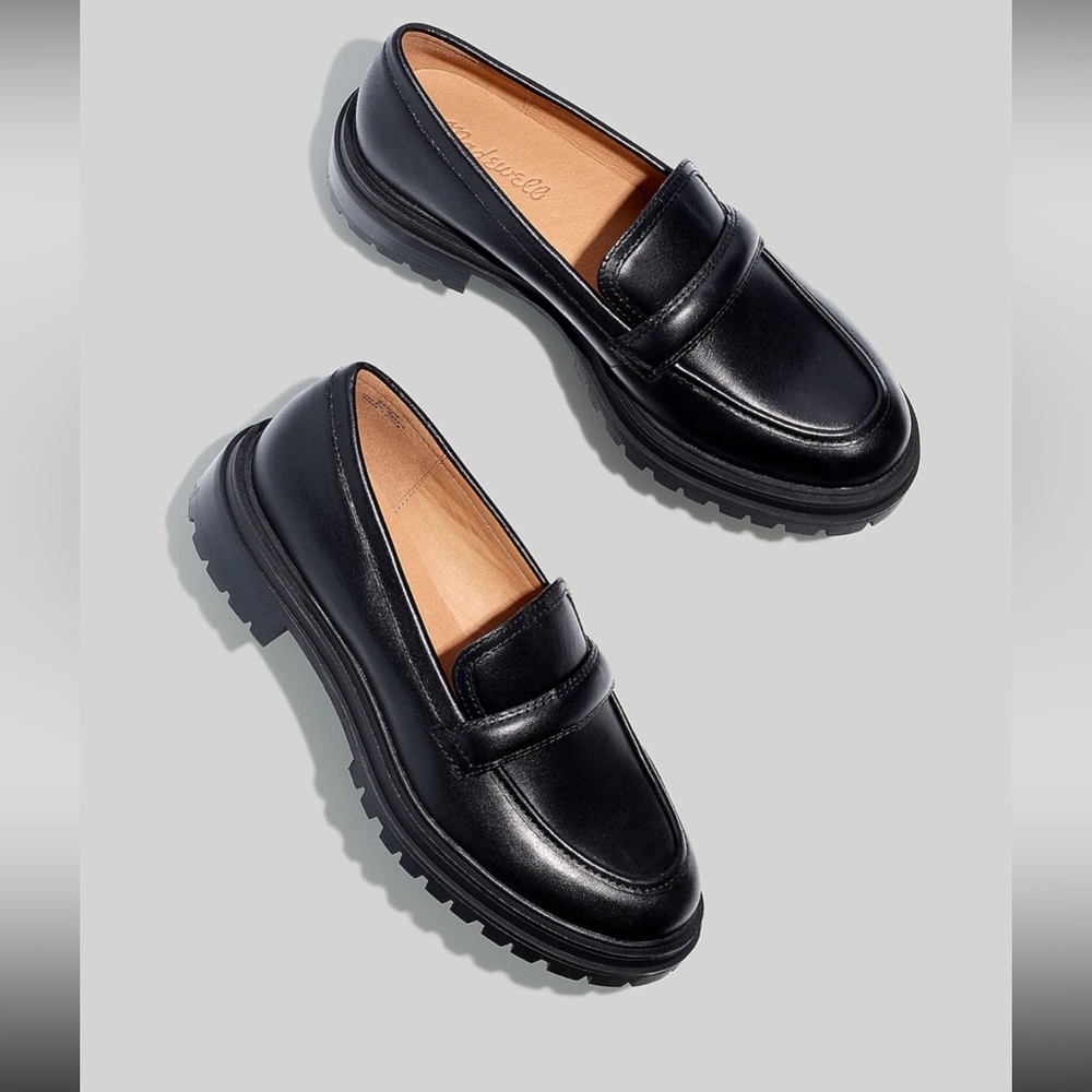 Madewell The Bradley Lugsole Loafer in Leather True Black 8 Medium
